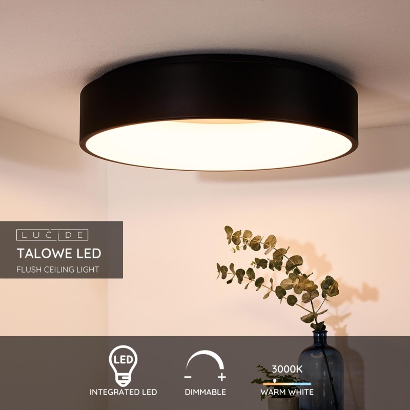 Lucide TALOWE LED - Zapustené stropné svietidlo - Ø 60 cm - LED Rozm. - 1x42W 3000K - Čierna